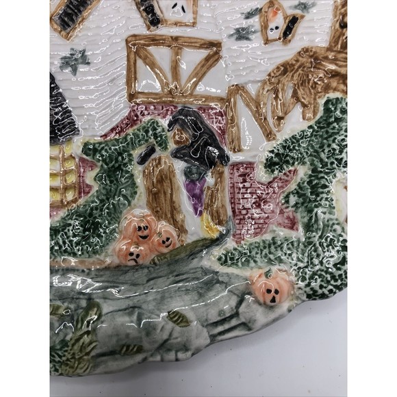 Fitz and Floyd Candy Dish 1993 Omnibus Halloween Plate VTG Collectible - Picture 5 of 9